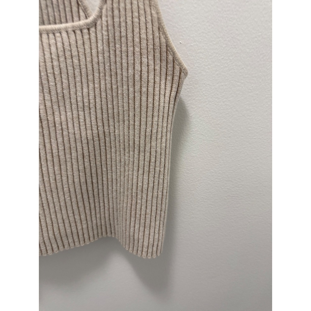 Intimately Free People Ribbed Knit Racerback Tank Top Beige Small - Picture 3 of 7